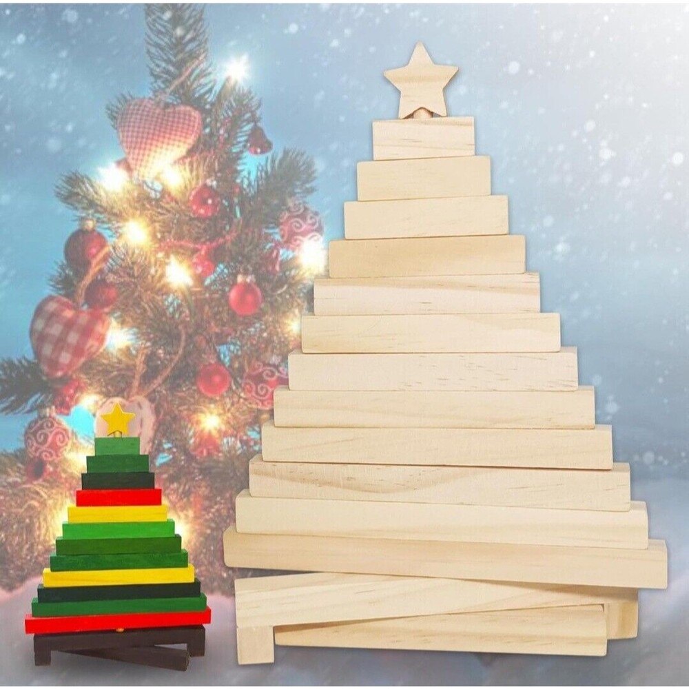 EVSISOK Wooden Color Training Set, 9.3'' Adjustable Wooden Decorative,Paintable